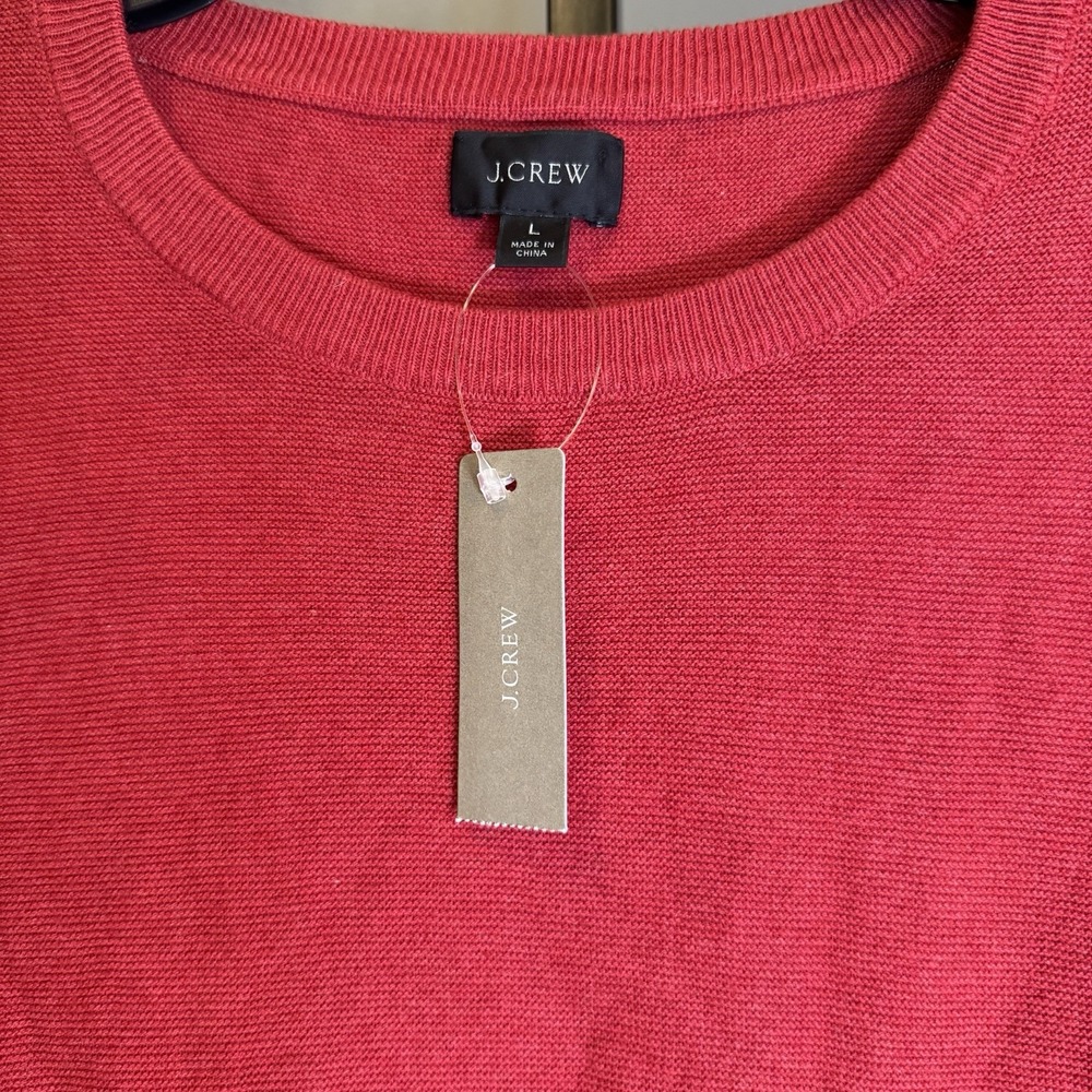 J.CREW 100%‎ Cotton Crew Neck Sweater Red Men's Large